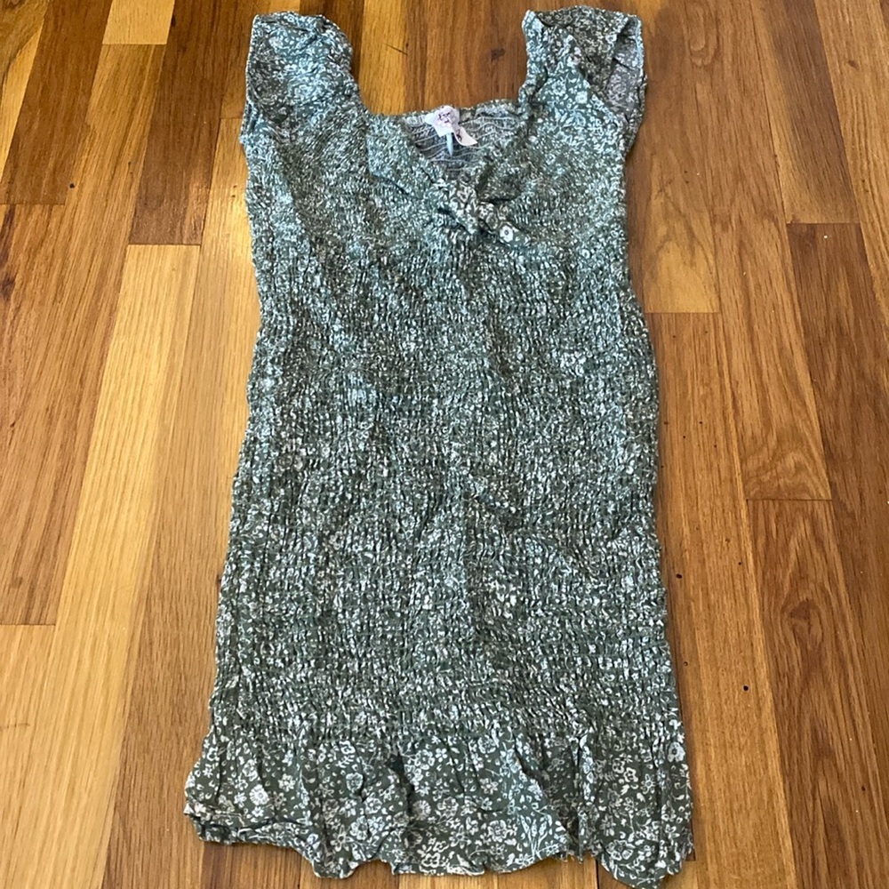 Love Daisy Girls Green Floral Printed Dress Size XL